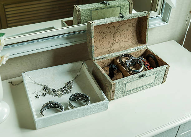 istock mirror,jewelry and makeup box on a table 465104482