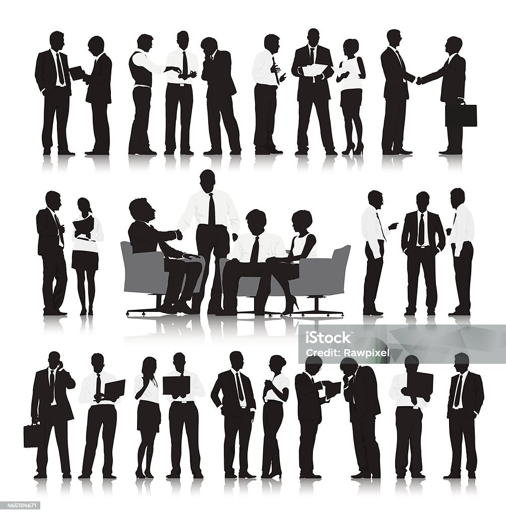 Interactive Business Organization  In Silhouette stock vector