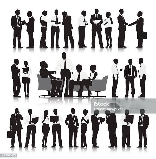 Interactive Business Organization Stock Illustration - Download Image Now - In Silhouette, Business Person, People