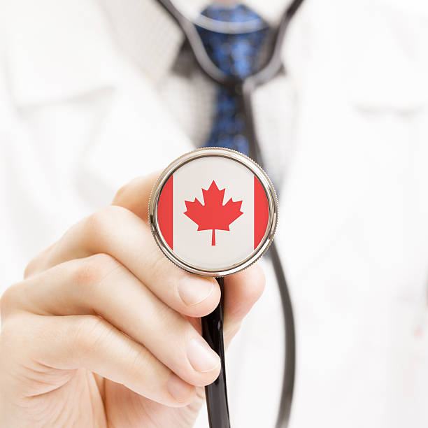istock National flag on stethoscope conceptual series - Canada 465105080