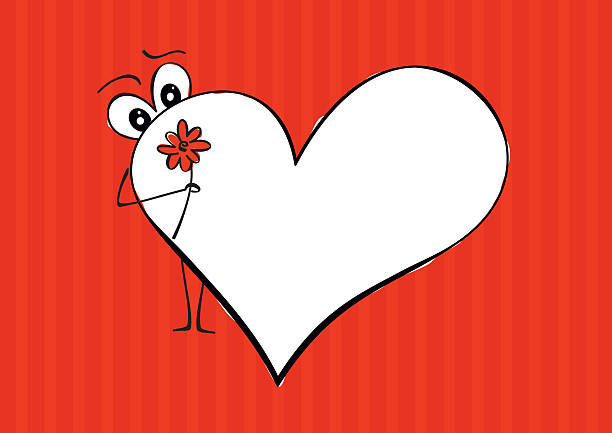 Valentine card with a big heart vector art illustration