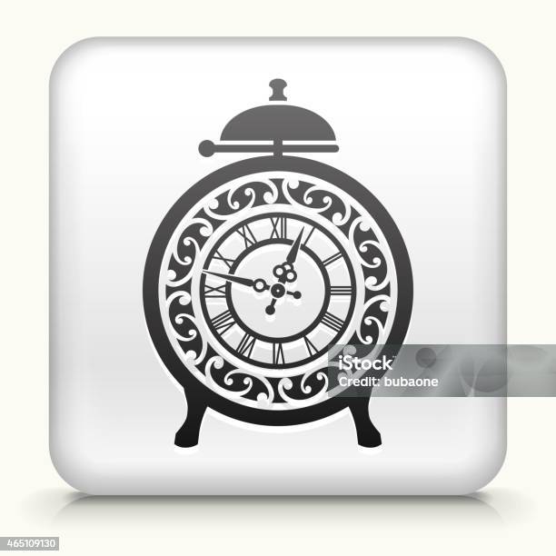 Square Button With Clock Royalty Free Vector Art Stock Illustration - Download Image Now - 2015, Clock, Icon Symbol