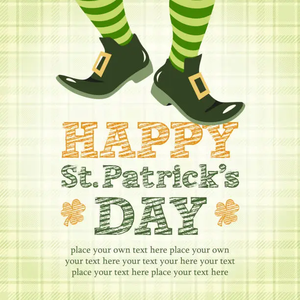 Vector illustration of Leprechaun Dancing in Happy St. Patrick's Day