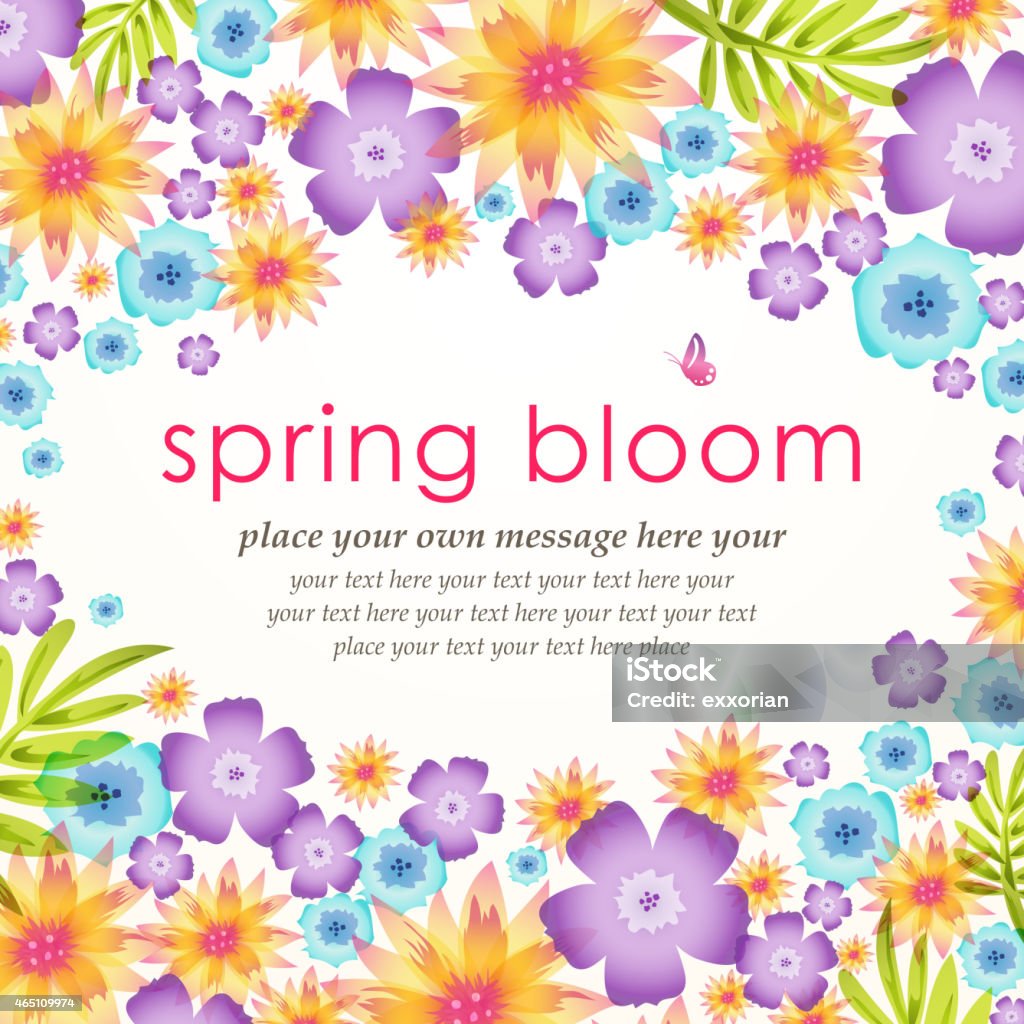 Springtime Frame Spring Flowers Blooming Frame Background Stock Illustration - Download ...