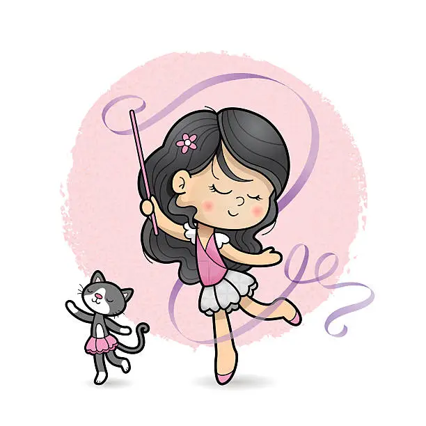 Vector illustration of Ballerina girl