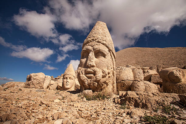 Nemrut Dağı Commagene Kingdom ruins on Nemrut Mountain. nemrut dagi stock pictures, royalty-free photos & images
