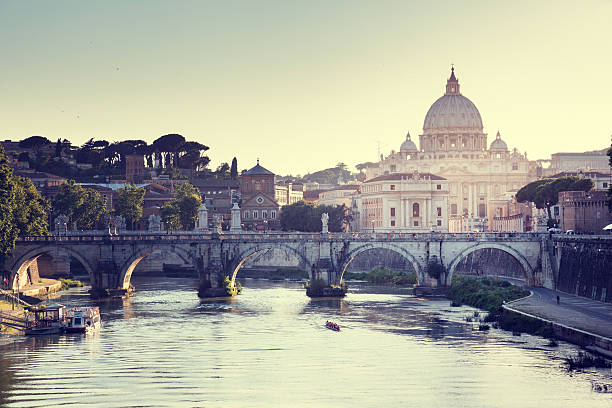 istock view on Tiber and St Peter Basilica in Vatican 465112408