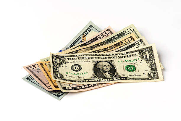 istock Heap of American Dollars on White Background. 465114154