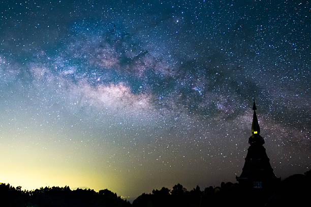 istock The Panorama Milky Way ,Long exposure photograph. 465114696