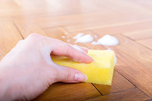 istock Floor cleaning, sponge with foam 465114770