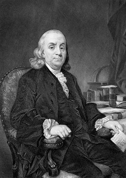 Benjamin Franklin Benjamin Franklin (1706-1790) on engraving from 1873. One of the Founding Fathers of the United States. Engraved by unknown artist and published in ''Portrait Gallery of Eminent Men and Women with Biographies'',USA,1873. benjamin franklin photos stock illustrations