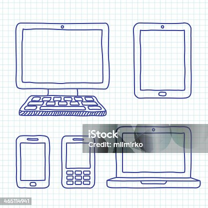 istock Various types of digital devices drawn 465114941