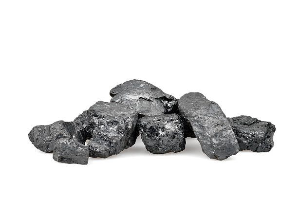 istock Pile of coal isolated on white 465115247