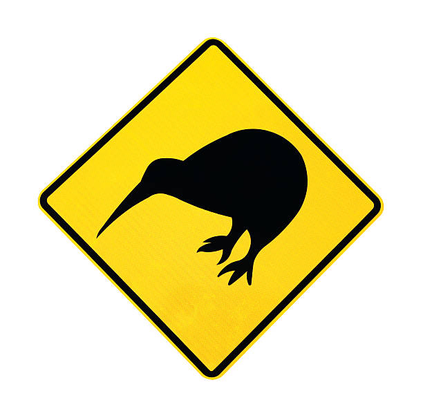istock Warning Sign for the Kiwi bird, isolated on white 465115958