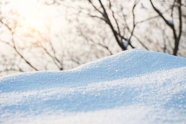 fresca, cubierta de nieve de invierno - snowdrift fotografías e imágenes de stock