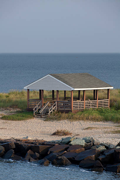 istock Beach hut overlooking the Delaware Bay 465119039