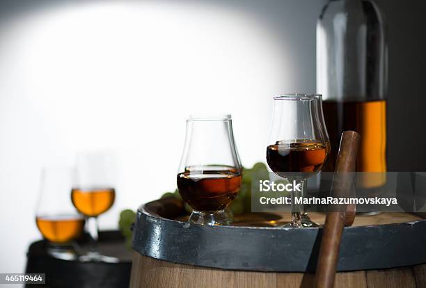 Old Cellar Wine Brandy Whiskey Calvados Stock Photo - Download Image Now - Rum - Scotland, Calvados - Brandy, Port Wine