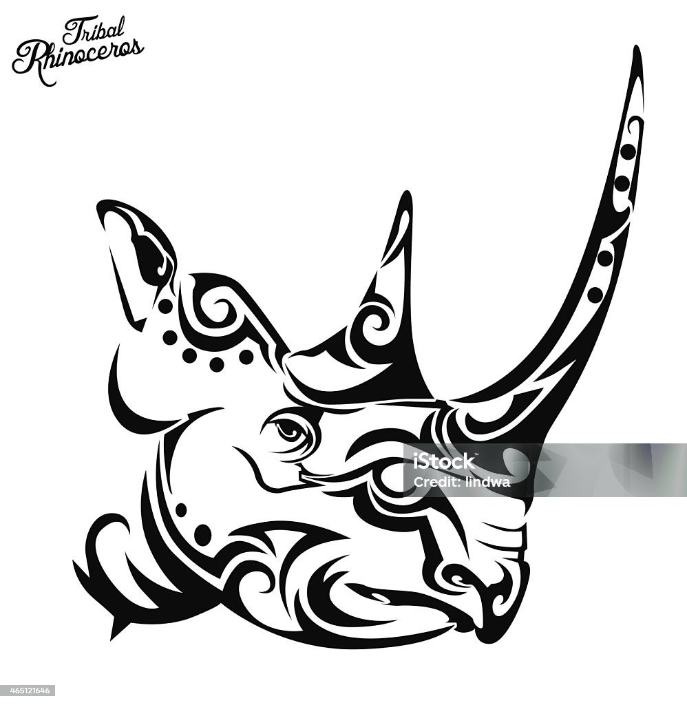 Tribal rhino 2015 stock vector