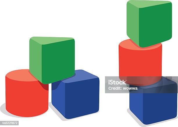 Kids Blocks Stock Illustration - Download Image Now - Toy Block, Child, Block Shape