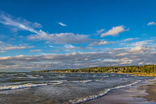 A view of Ephraim in Door County, WI as a storm approaches from the north.