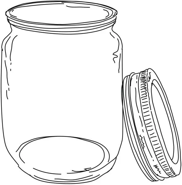 Vector illustration of Canning jar open lid