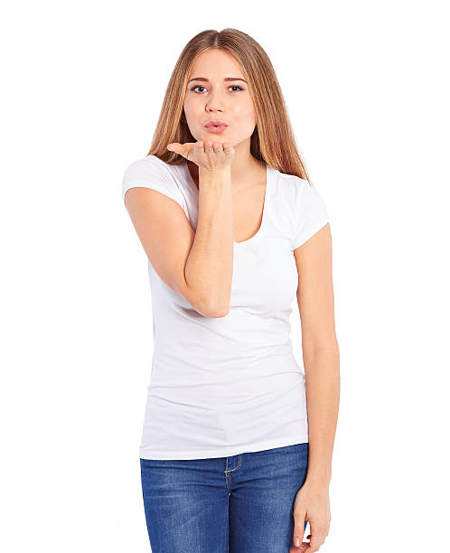 istock Young woman sending a kiss 465124144
