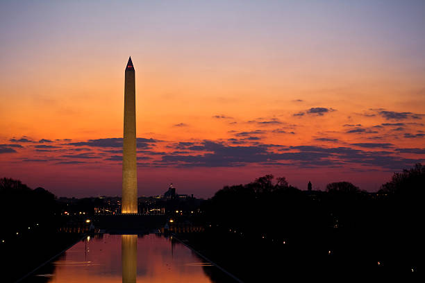 istock Washington Monument at Sunrise Across Reflecting Pool 465124416