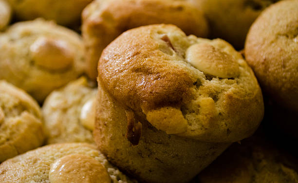 Pile of Banana Bread Muffins stock photo