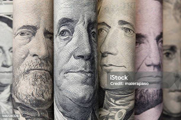 Portraits Of Us Presidents On Dollar Bills Stock Photo - Download Image Now - US Paper Currency, US Currency, Currency