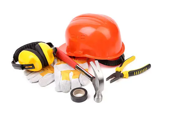 Various working equipment. Isolated on a white background.