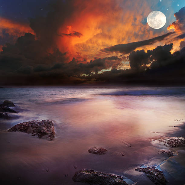 istock Sunset on the beach with view to ocean and sky 465130221