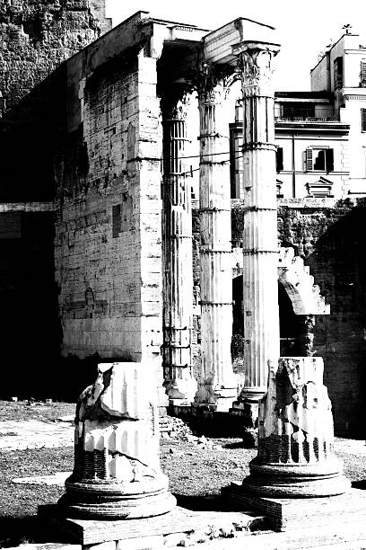 Ancient Roman columns stock photo