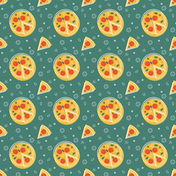 ilustrações, clipart, desenhos animados e ícones de padrão de pizza - cheese backgrounds pattern portion