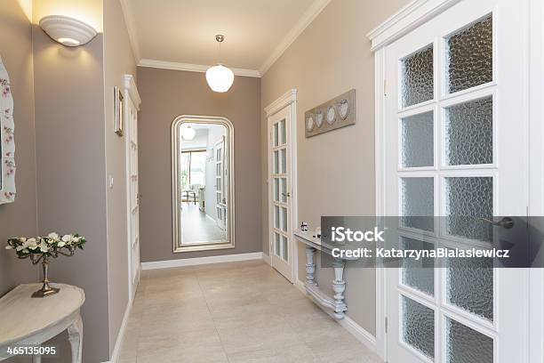 Tuscany Hall With Mirror Stock Photo - Download Image Now - Entrance Hall, Corridor, Domestic Life