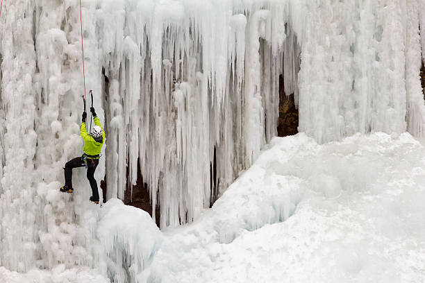 Ice climber stock photo