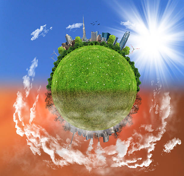 istock Two options / sides , eco concept, eco digital art 465136898