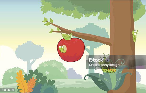 Minhoca Appleilustração - Arte vetorial de stock e mais imagens de Apodrecer - Apodrecer, Aprender, Caule de planta