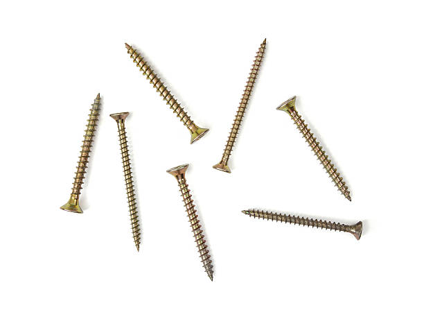 Copper screws stock photo