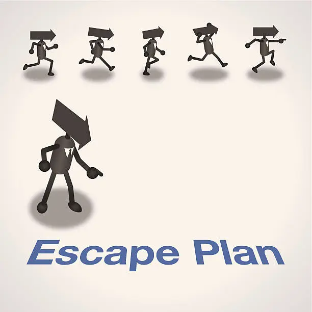 Vector illustration of Escape plan