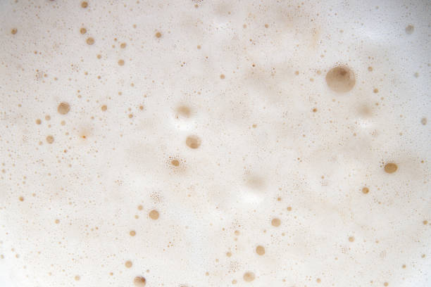 istock Creamy foam in the coffee as a background 465137958