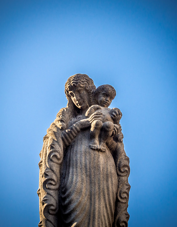 Sculpture of a woman holdin a child in Rapperswil,Switzerland.