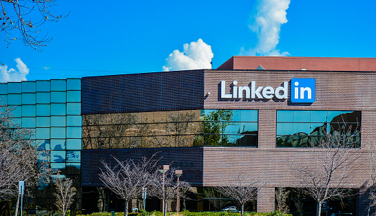 Mountain View, CA, USA - Mar. 1, 2015: LinkedIn Headquarters. Founded in Dec. 2002, LinkedIn is a business-oriented social networking service with corporate headquarters in Mountain View, CA, USA. 