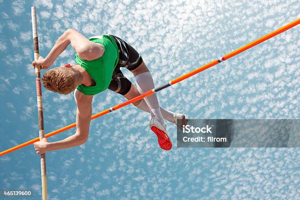 Pole Vault Sky Stock Photo - Download Image Now - Track And Field, Jumping, High Jump