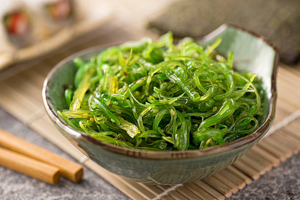 Seaweed Salad A delicious fresh seaweed salad. nori stock pictures, royalty-free photos & images