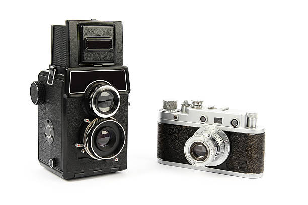 istock Two retro film cameras 465140394