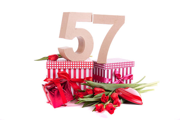 Number of age in a party mood stock photo