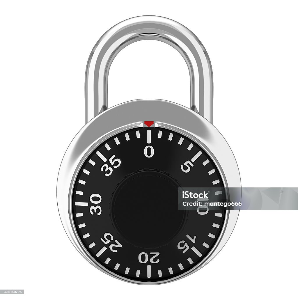 Steel lock Steel lock. 3d illustration isolated on white background 2015 Stock Photo