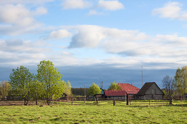 Traditional old house in the village. Russia, Bashkortostan