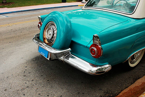 istock Back of retro car 465141590