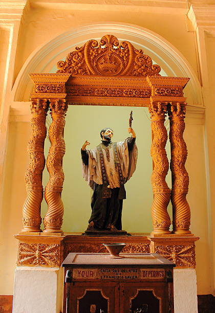 Interior architecture of Se cathedral church in Goa, India. 